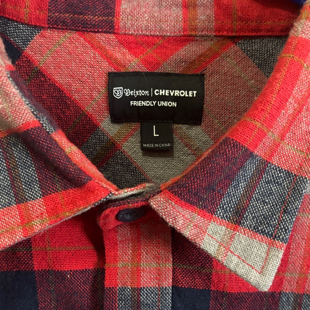 Brixton Chevrolet Red and Black Plaid Shirt Bowery